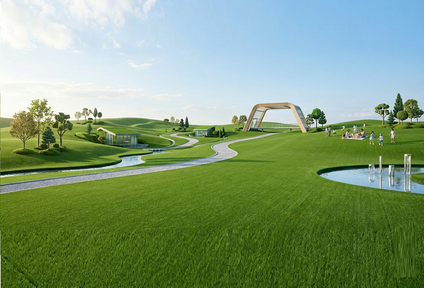 Bespoke garden design with Pro-Landscapia artificial lawn